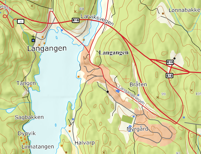Oversiktskart Solheim Langangen