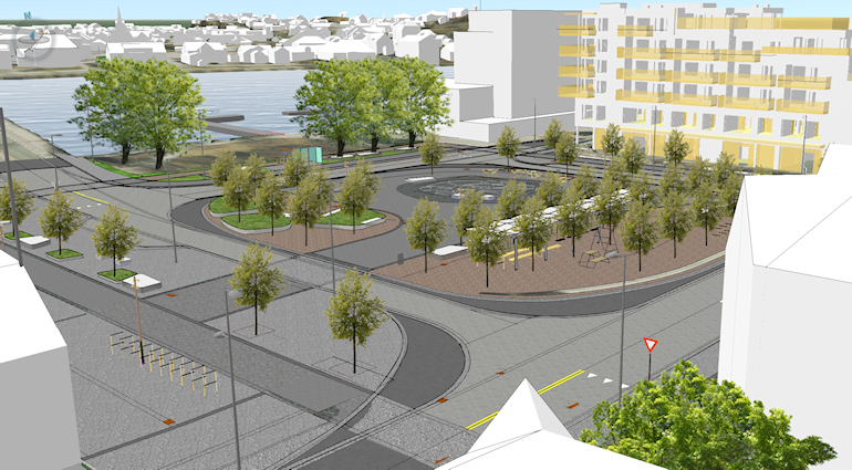 Skisse 2 på hvordan Franklintorget skal bli