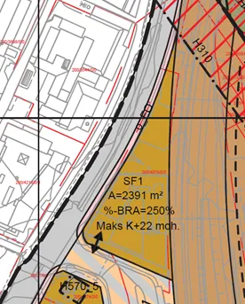 Fra plankart på høring
