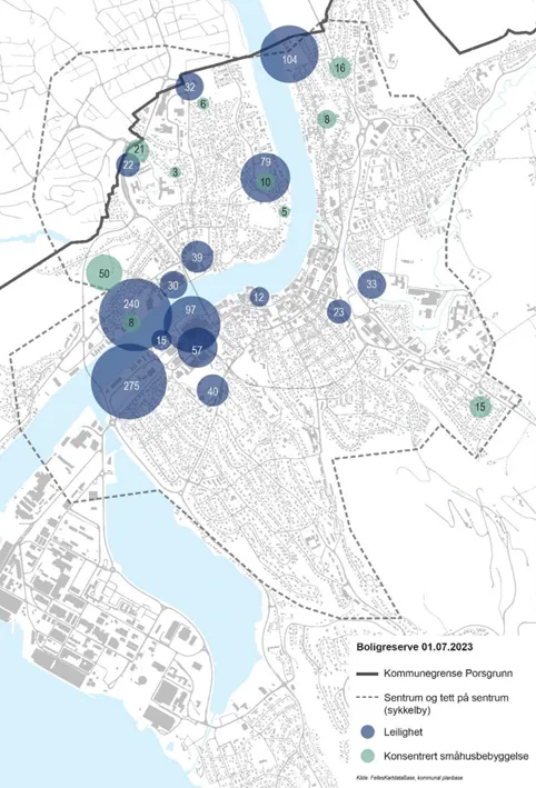 Kilde: FellesKartdataBase, kommunal planbase 2023