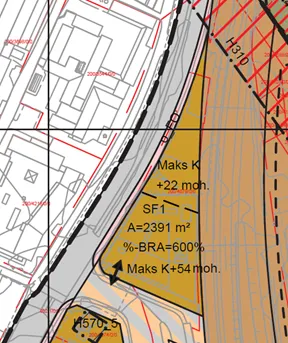 Forslag til endret maksimal kotehøyde og utnyttelse for SF1