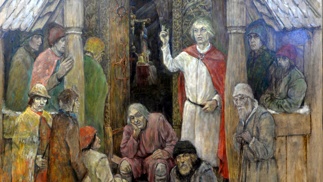 Willums Draumkvedet-malerier tilbake til kilden