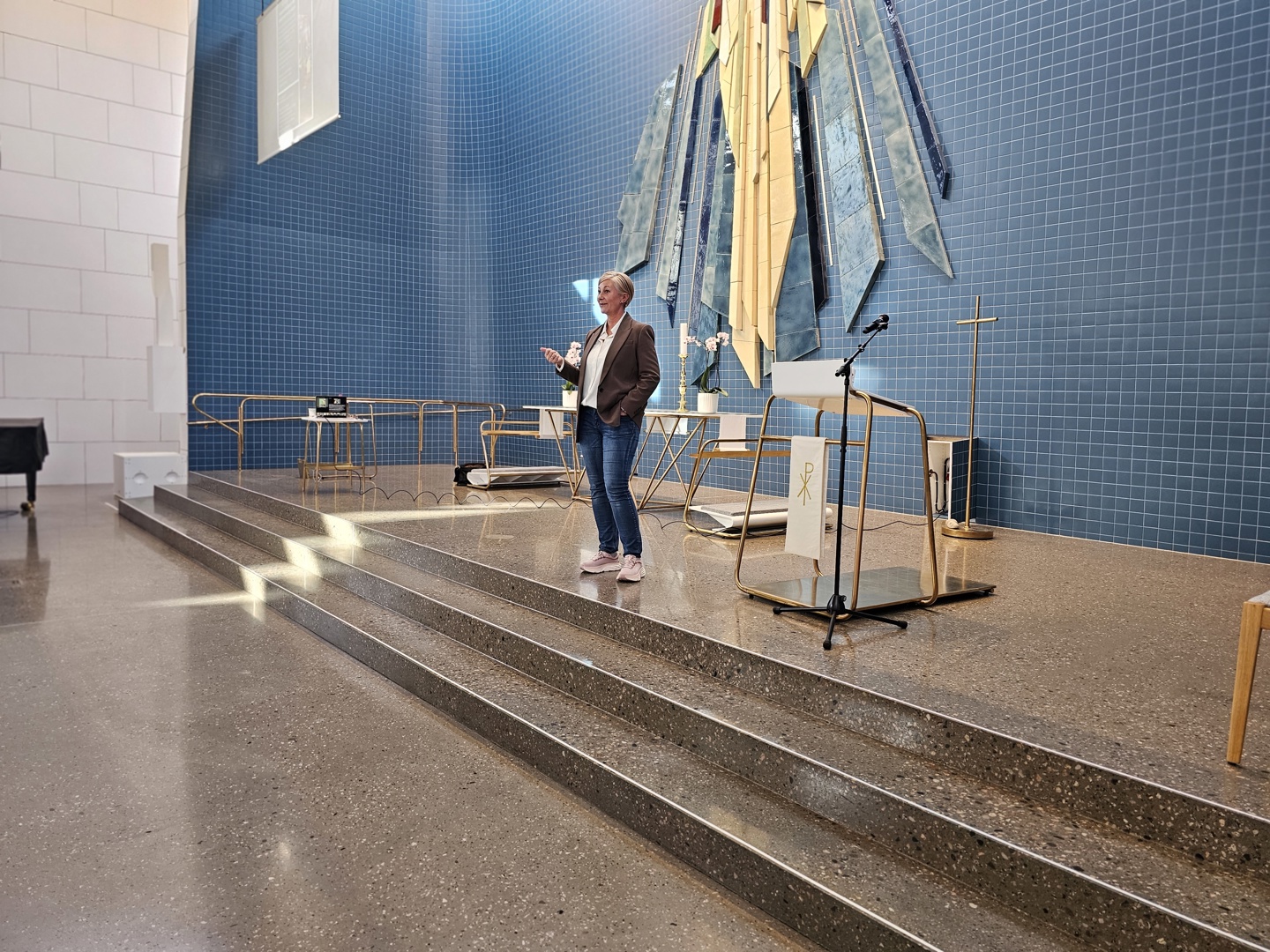 Line Melvold fra STYD, holdt foredrag i Østre Porsgrunn kirke.