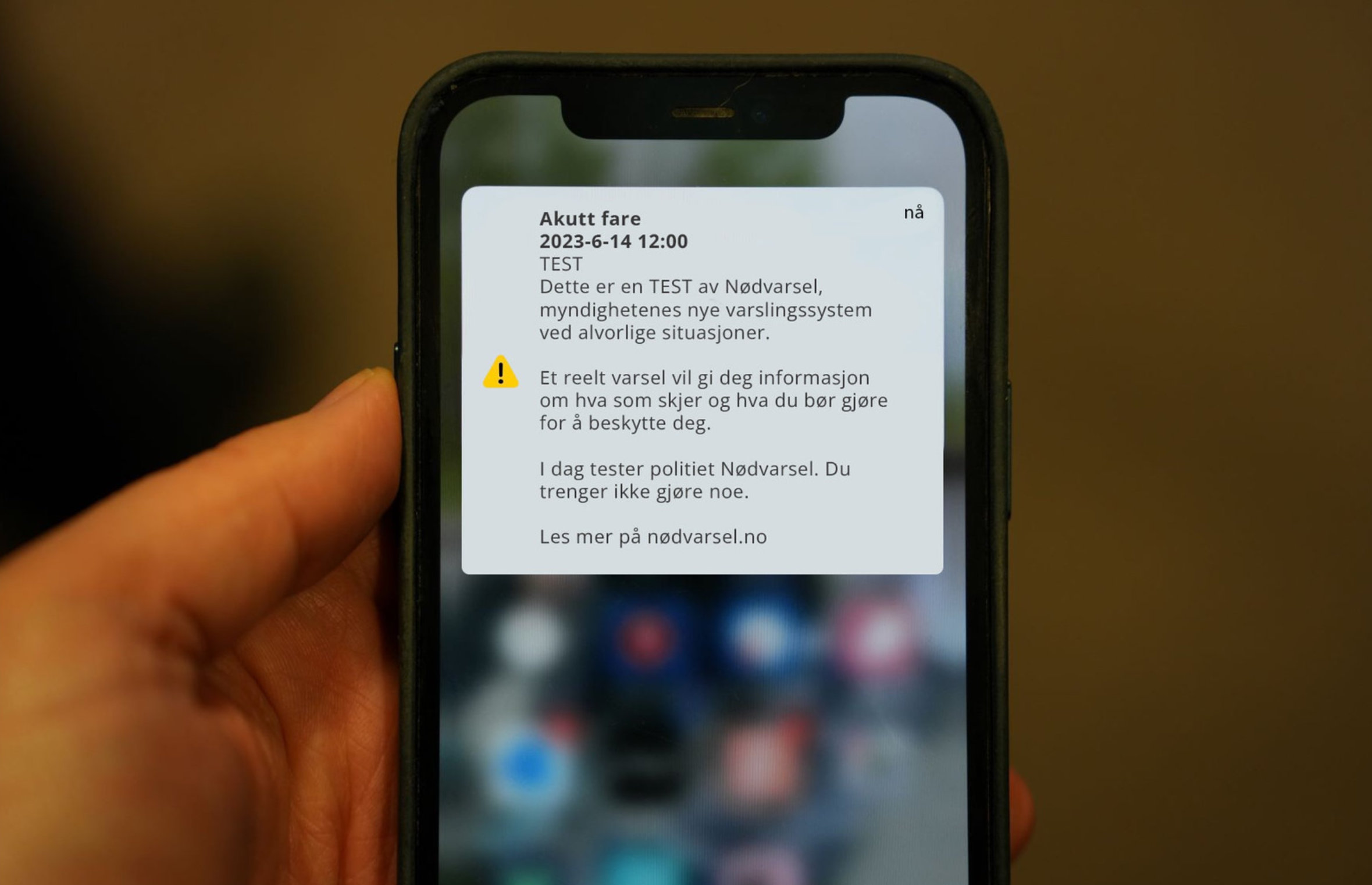 Nasjonal varslingsprøve onsdag 14. januar