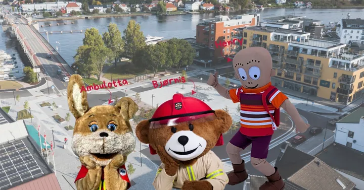 Bli med når Beredskapsuka 2025 markeres 27. oktober – da kan du blant annet møte maskotene Bjørnis, Henry og Ambulotta!
