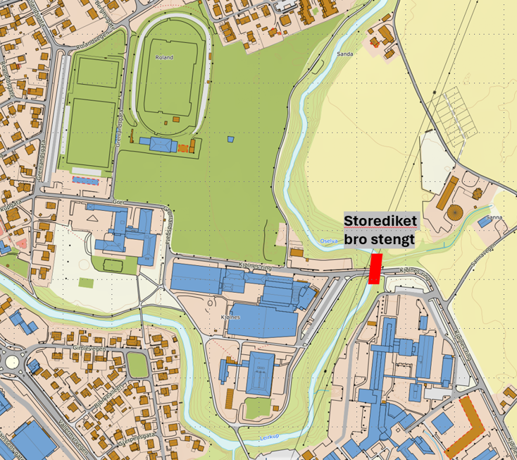 Storediket bro stenges på Kjølnes