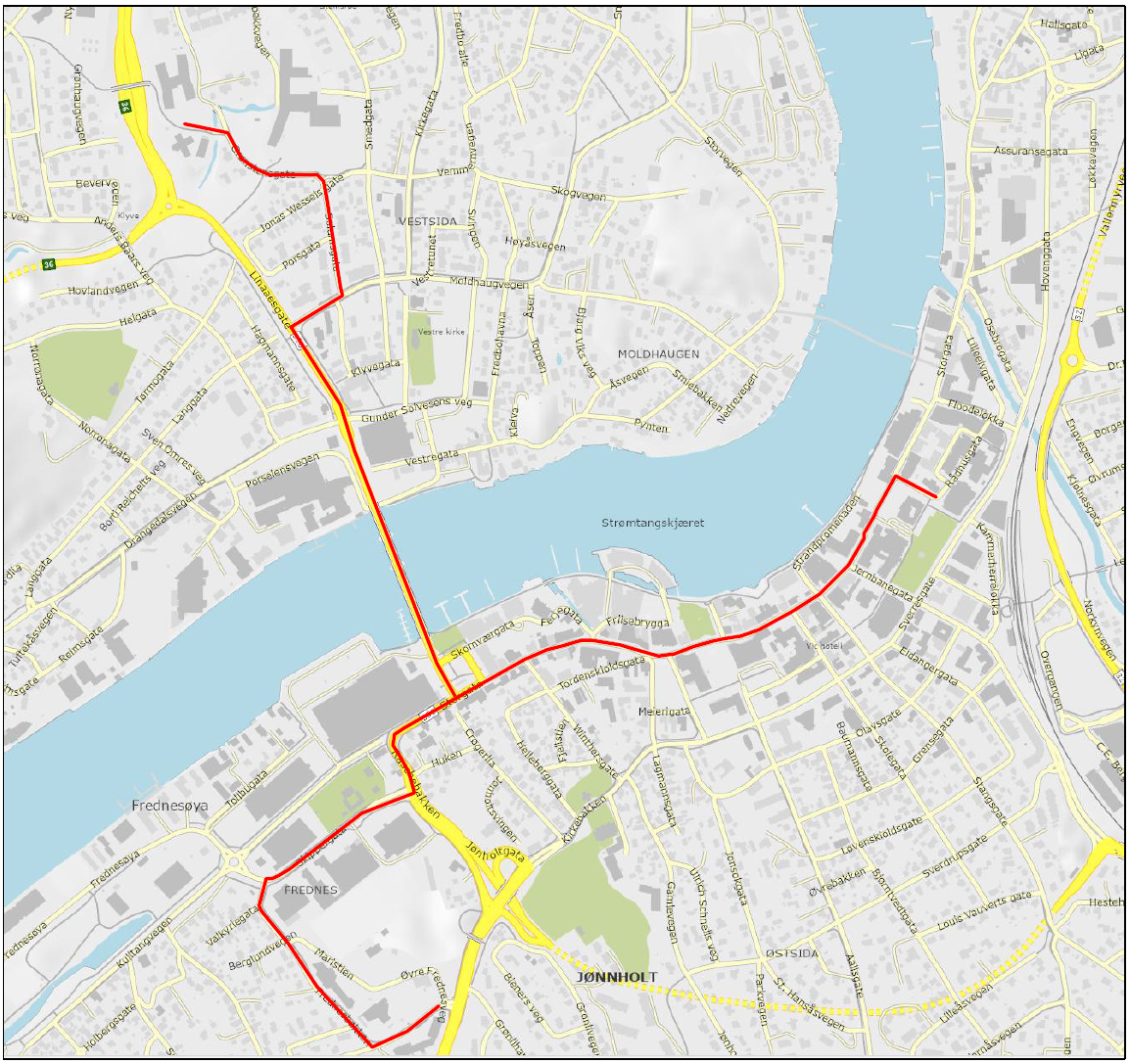 Ny rute for skoletoget på nasjonaldagen. Toget starter fra Vestsiden sykehjem og Frednes sykehjem, sammenflettes ved Franklintorget og går til Rådhusplassen.