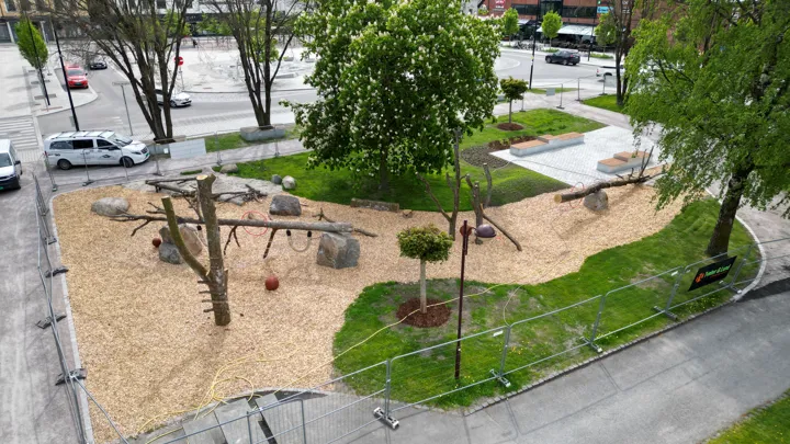 Et dronebilde av den nye aktivitetsparken
