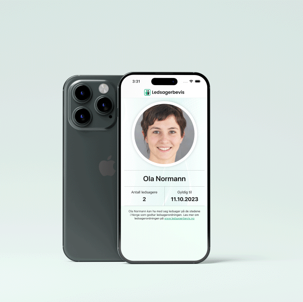 Vi tilbyr digitalt ledsagerbevis