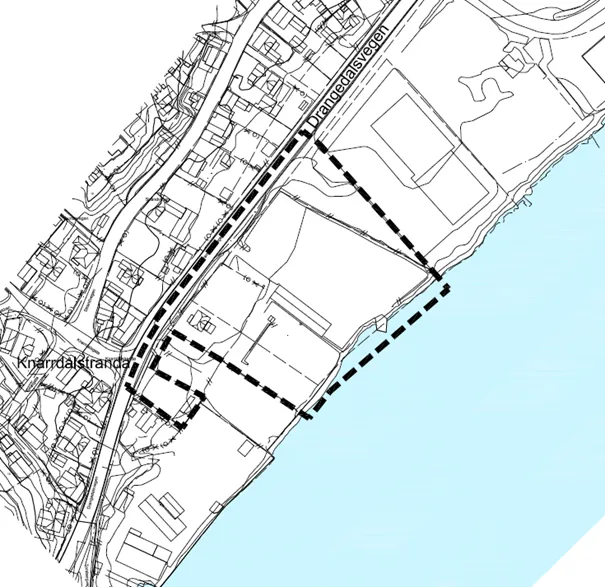 Kart med planens avgrensning.