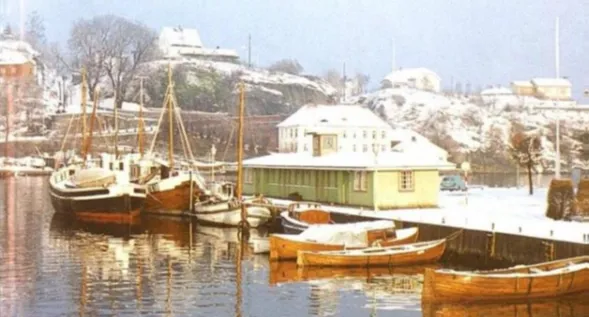 Foto av den gamle fiskebasaren