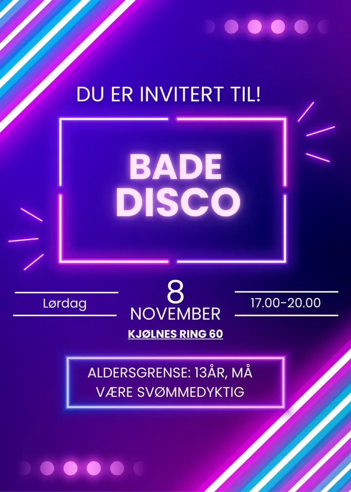 Purple Modern Neon Birthday Party Celebration Invitation.Png