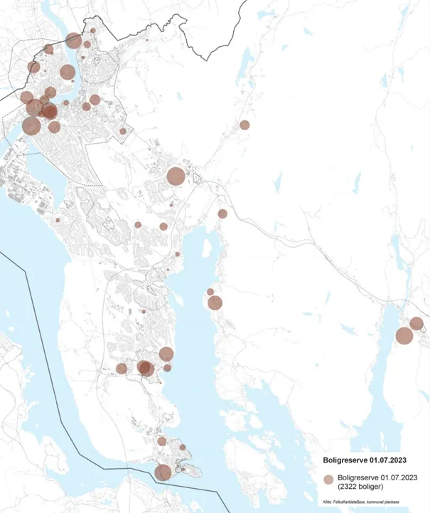 Kilde: FellesKartdataBase, kommunal planbase 2023